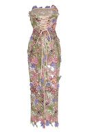 Wyral Floral Strapless Ankle Dress