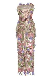 Wyral Floral Strapless Ankle Dress