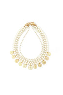 Lyrviel Pearl Gold Coin Necklace
