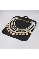 Lyrviel Pearl Gold Coin Necklace