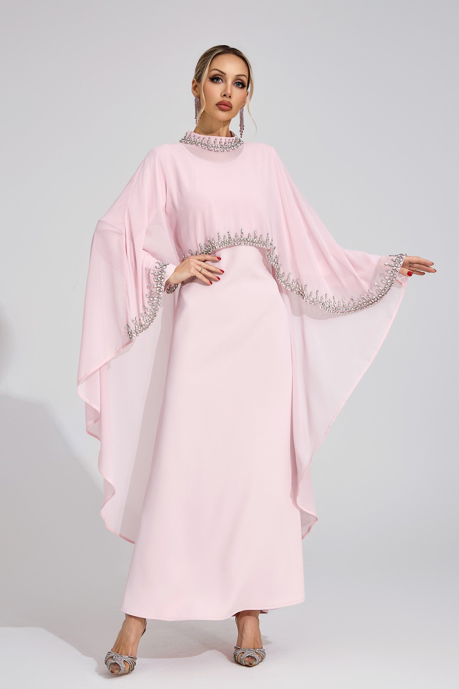 Zorvalen Pink Diamond Maxi Dress