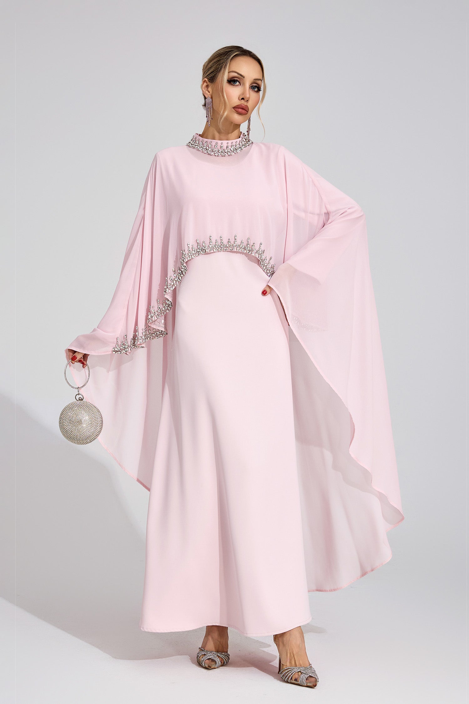 Zorvalen Pink Diamond Maxi Dress