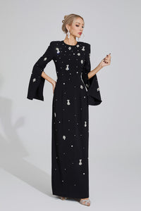 Eisley Diamond Maxi Dress In Black