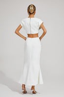 Ozzie Diamond Shells Embellished Set In White