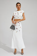 James White Diamond Shells Embellished Set