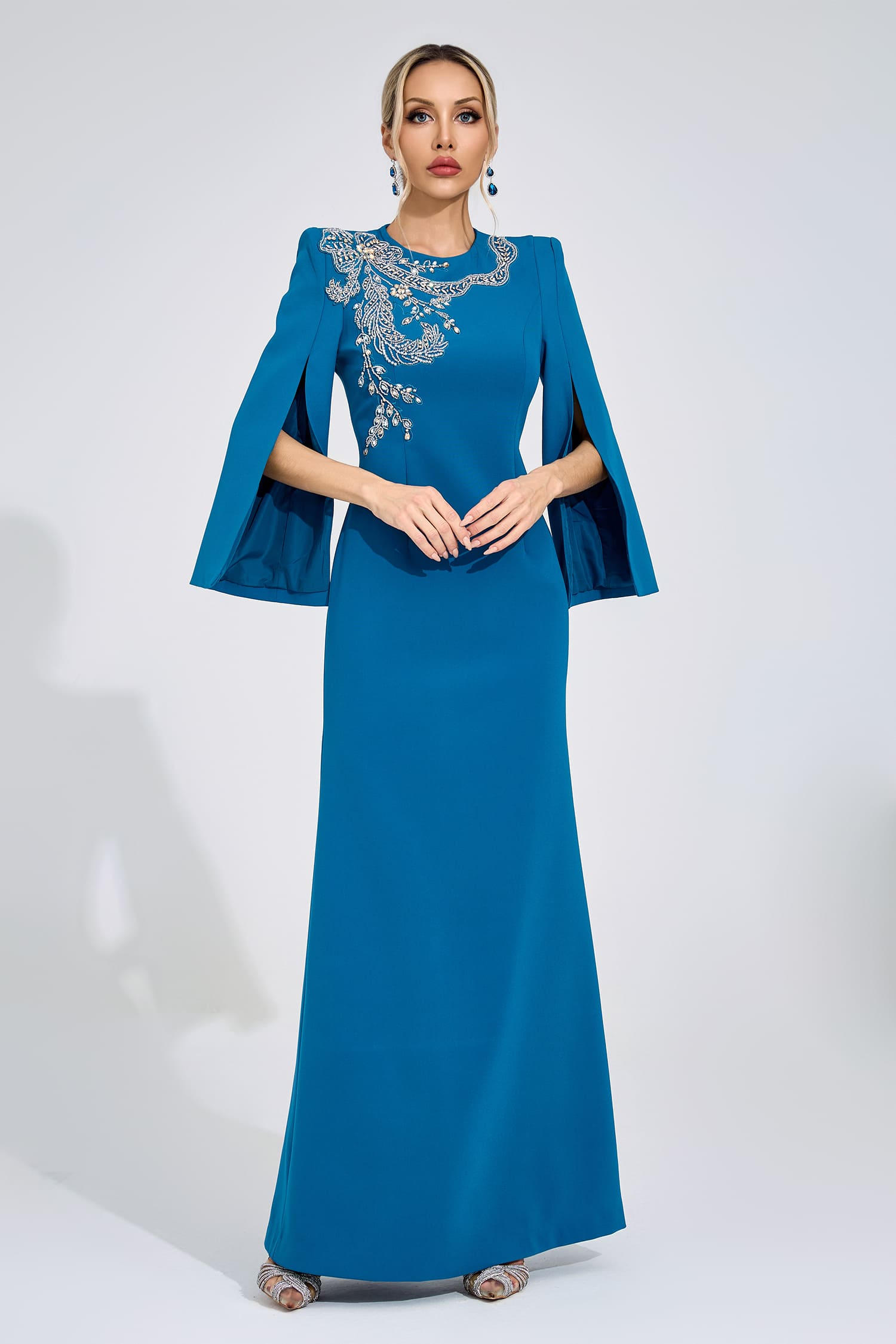 Larevix Sapphire Blue Diamond Maxi Dress