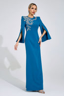 Larevix Sapphire Blue Diamond Maxi Dress