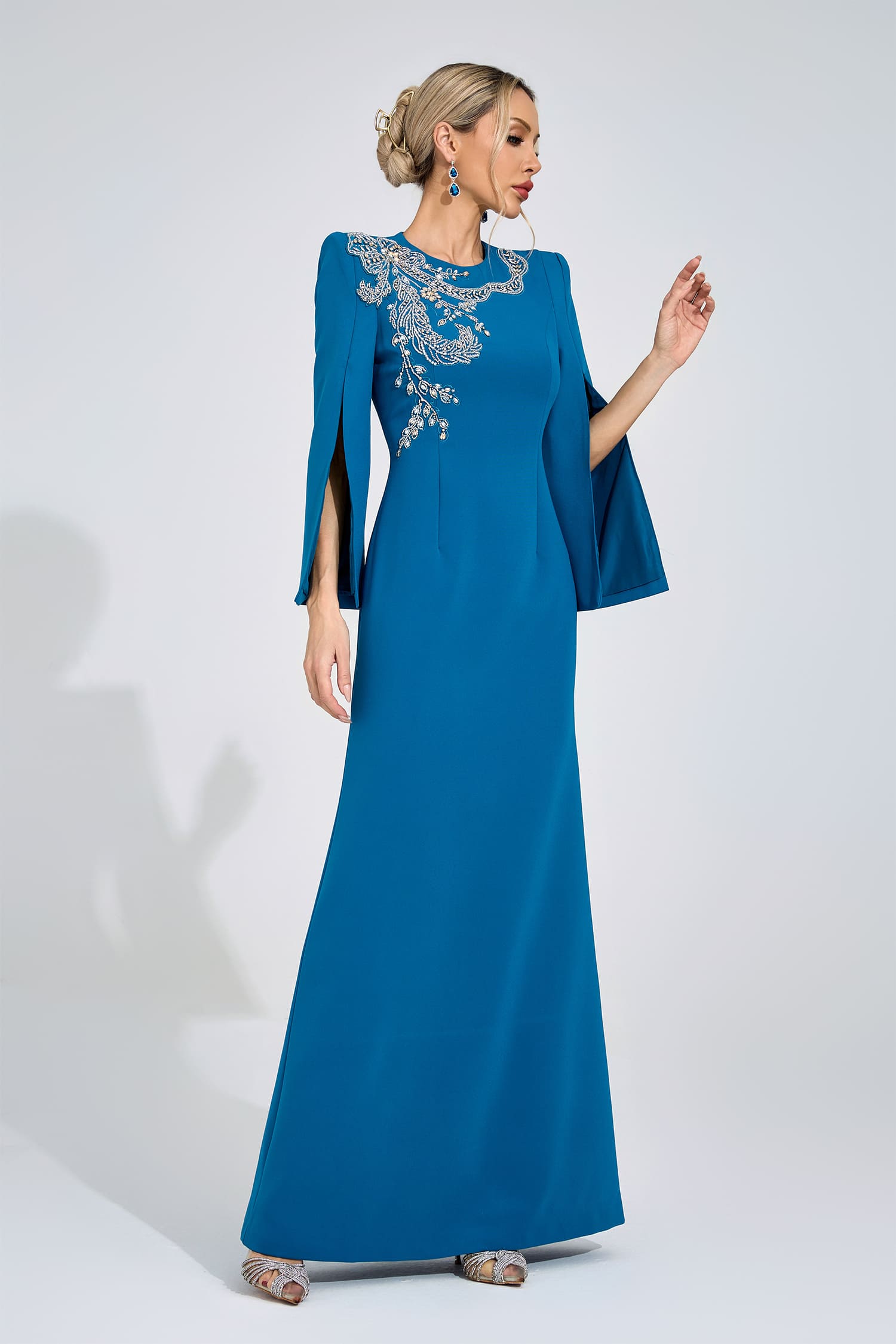 Larevix Sapphire Blue Diamond Maxi Dress
