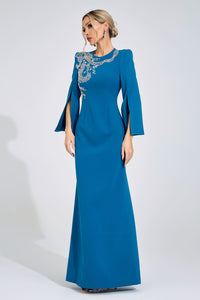 Larevix Sapphire Blue Diamond Maxi Dress