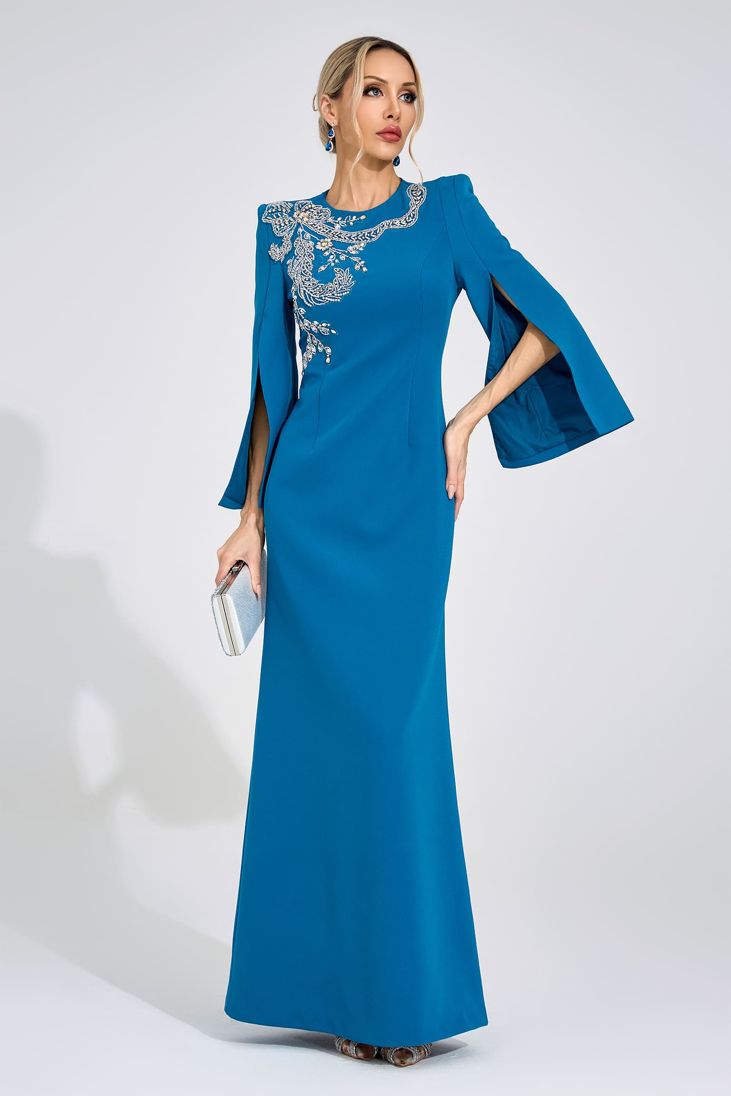 Larevix Sapphire Blue Diamond Maxi Dress