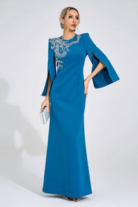 Larevix Sapphire Blue Diamond Maxi Dress