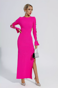 Emory Bandage Cutout Maxi Dress In Pink