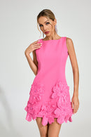 Dyren Floral Applique Mini Dress In Pink