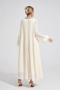 Joran Apricot Feather Maxi Dress