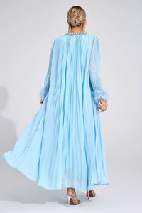 Joran Blue Feather Maxi Dress