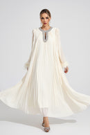 Joran Apricot Feather Maxi Dress