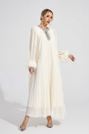Joran Apricot Feather Maxi Dress