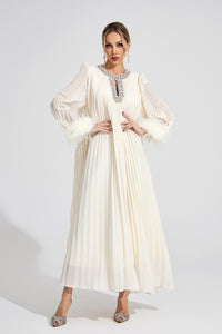 Joran Apricot Feather Maxi Dress