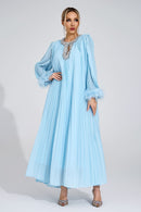 Joran Blue Feather Maxi Dress