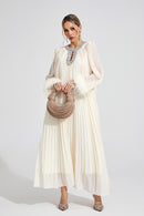 Joran Apricot Feather Maxi Dress