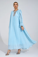 Joran Blue Feather Maxi Dress