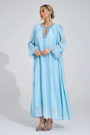 Joran Blue Feather Maxi Dress