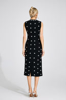Phaevric Black Beaded Midi Dress