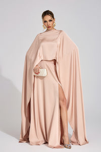 Branveric Champagne Scarf Maxi Dress