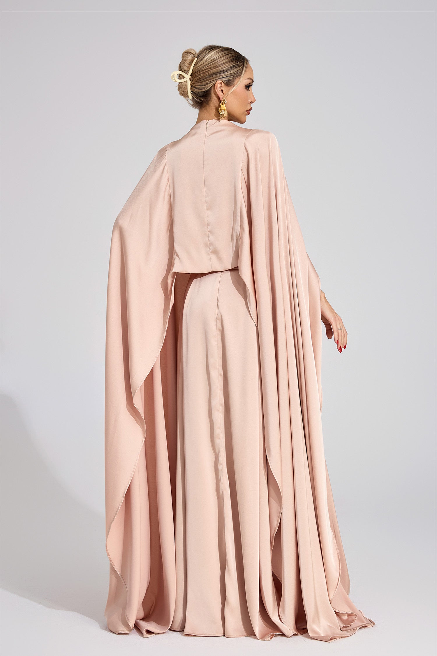 Branveric Champagne Scarf Maxi Dress