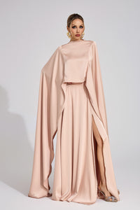 Branveric Champagne Scarf Maxi Dress
