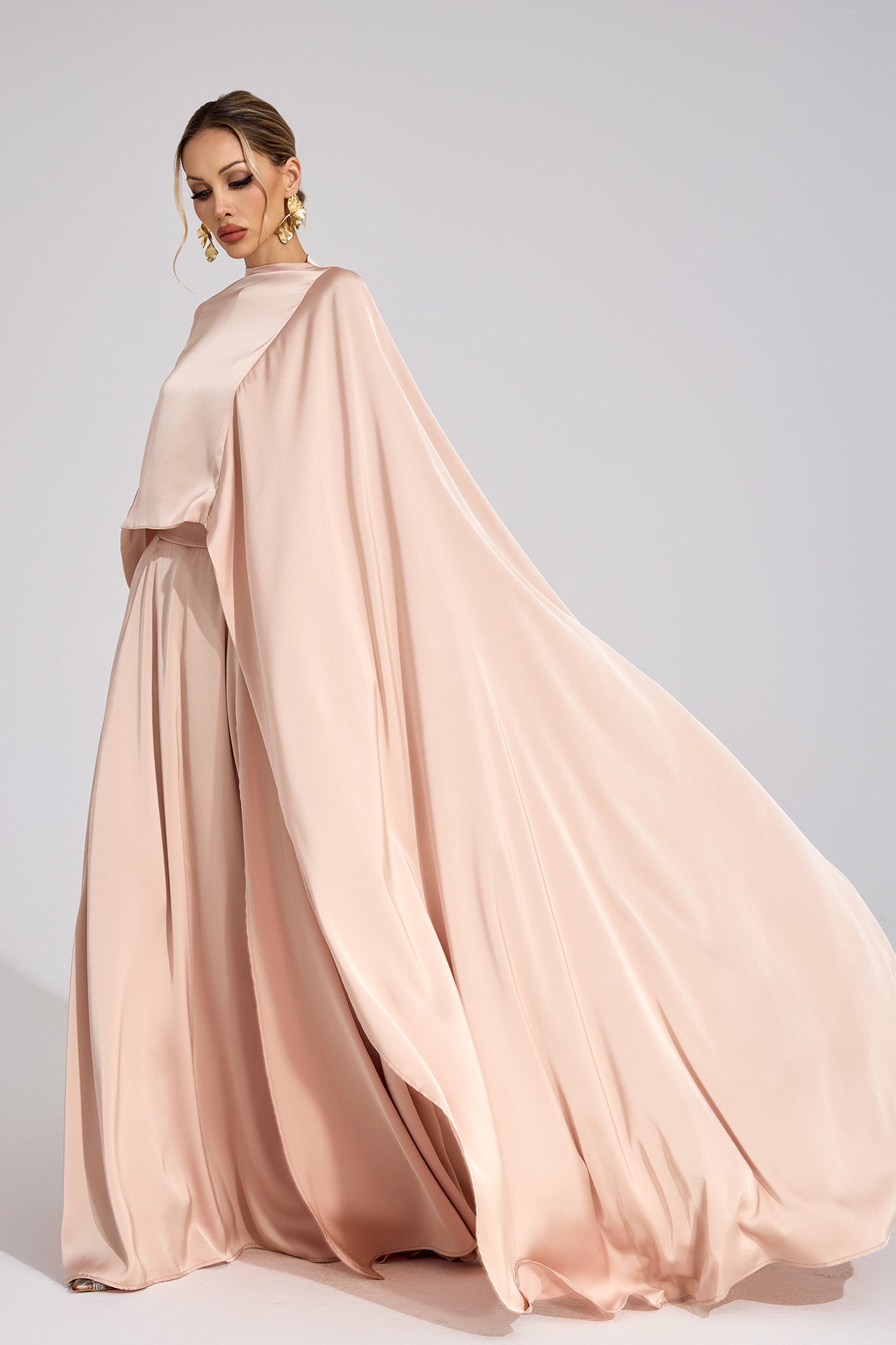 Branveric Champagne Scarf Maxi Dress