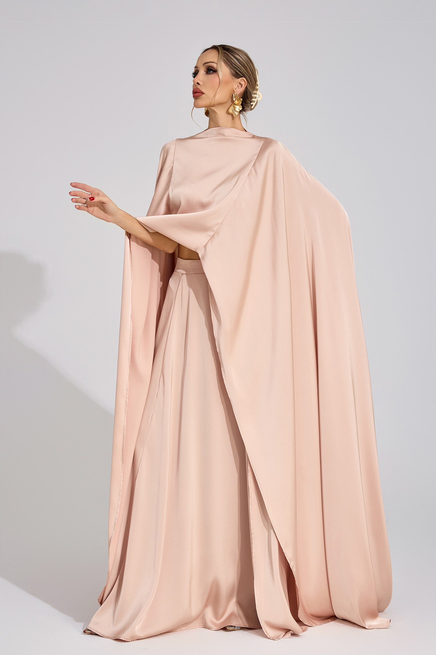 Branveric Champagne Scarf Maxi Dress