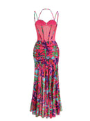 Hayfa Split Ruched Ruffle Maxi Dress