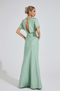 Bambina Diamond Maxi Dress In Green