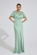 Bambina Diamond Maxi Dress In Green
