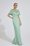 Bambina Diamond Maxi Dress In Green