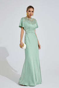 Bambina Diamond Maxi Dress In Green