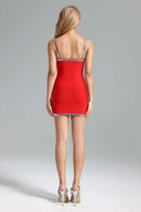 Eoin Crystal-Embellished Mini Dress In Red
