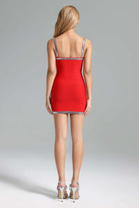 Eoin Crystal-Embellished Mini Dress In Red