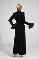 Myravion Black Puff Sleeve Maxi Dress