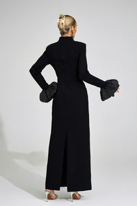 Myravion Black Puff Sleeve Maxi Dress