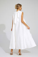 Gianni Flowers Sleeveless Dress In White