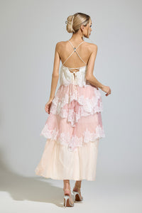 Ravelix Pink Lace Party Dress