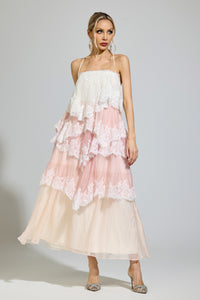 Ravelix Pink Lace Party Dress