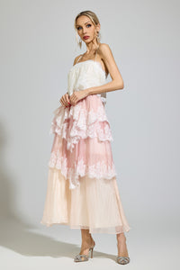 Ravelix Pink Lace Party Dress