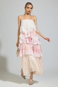 Ravelix Pink Lace Party Dress