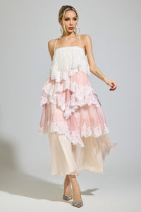Ravelix Pink Lace Party Dress