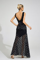 Jondral Black Polka Dot Maxi Dress