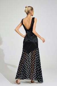 Jondral Black Polka Dot Maxi Dress