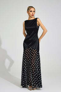 Jondral Black Polka Dot Maxi Dress